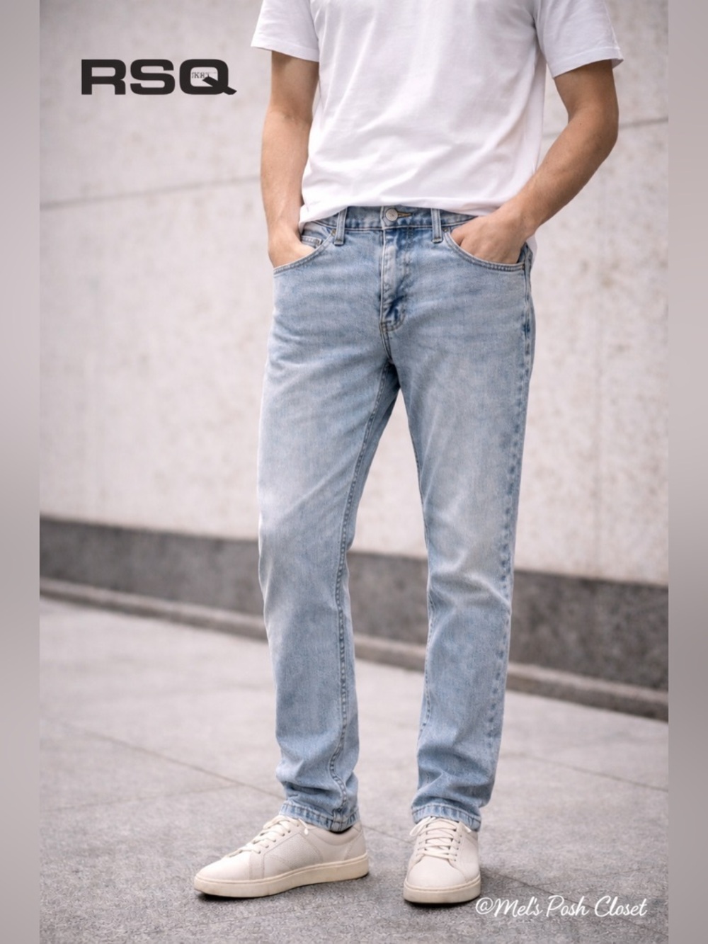 🚨RSQ Men’s Light Wash Straight Jeans - Pale Blue